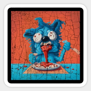 Horror Bluey Disguisting food Sticker